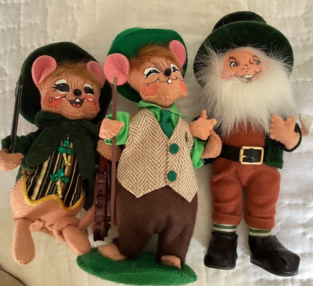 Vintage Lot Of 3 Annalee St Pats Day Figures 8” USA Vintage Lot Of 3 Annalee St Pats Day Figures 8” USA