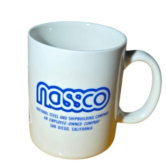 Vintage NASSCO USS Supply AOE-6 Coffee Mug US Navy Shipbuilding San Diego