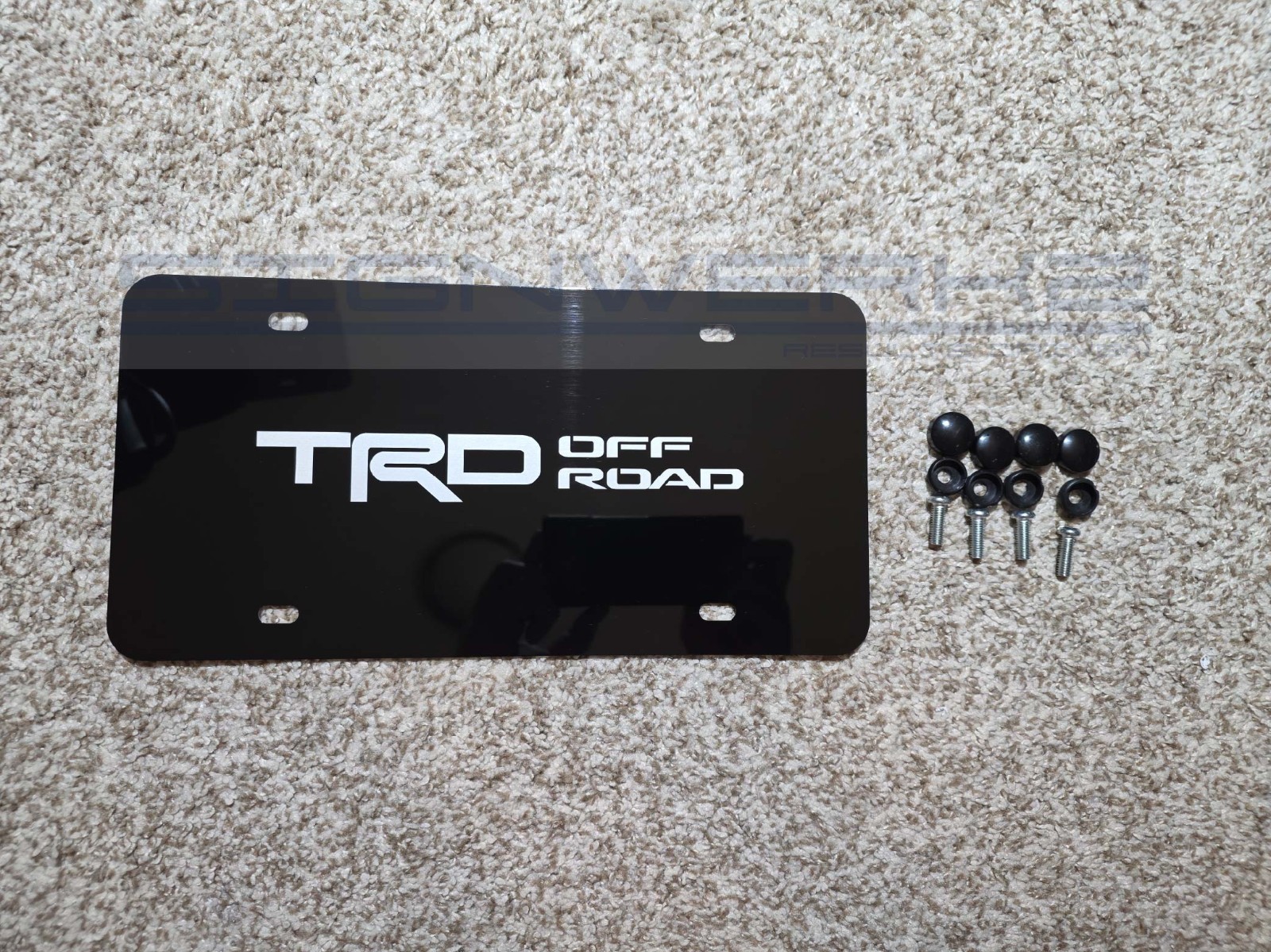 TRD Off Road Silver Laser Engraved Aluminum vanity plate