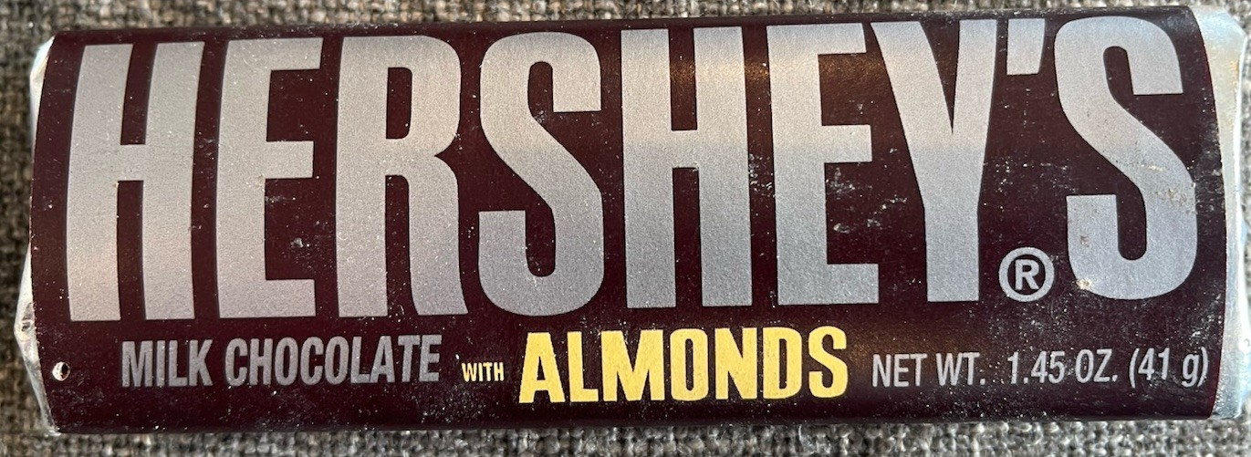 Vintage 1990’s HERSHEY’S MILK CHOCOLATE WITH ALMONDS BAR  Unopened  NOS