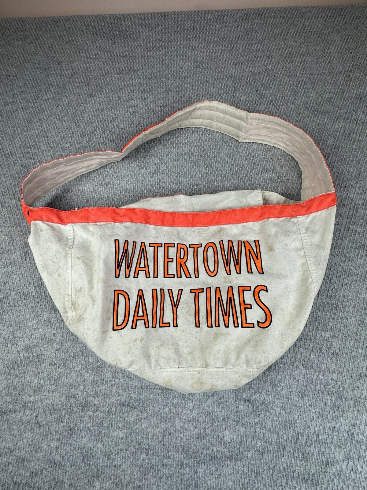Vintage Watertown Daily Times Newspaper Carrier Canvas Delivery Bag