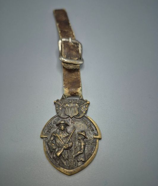 Antique Early Boy Scout Watch Fob Two Scouts The Old The New Pioneer BSA Medal Antique Early Boy Scout Watch Fob Two Scouts The Old The New Pioneer BSA Medal