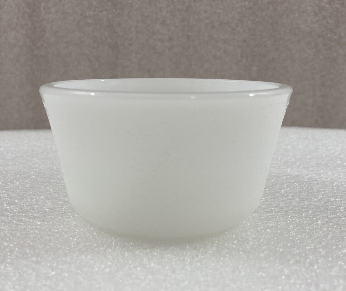 Glasbake milk glass small custard cup bowl 3.5\