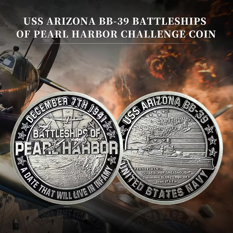 Navy USS Arizona BB-39 Challenge Coin Collectable Military Ship Pear Harbor 1-pc