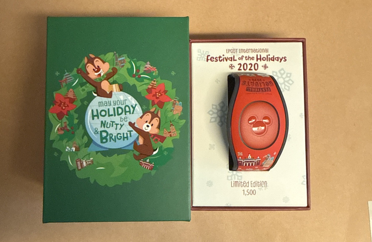 2020 Disney EPCOT Festival Of The Holidays Chip Dale LE 1500 Magic Band Unlinked