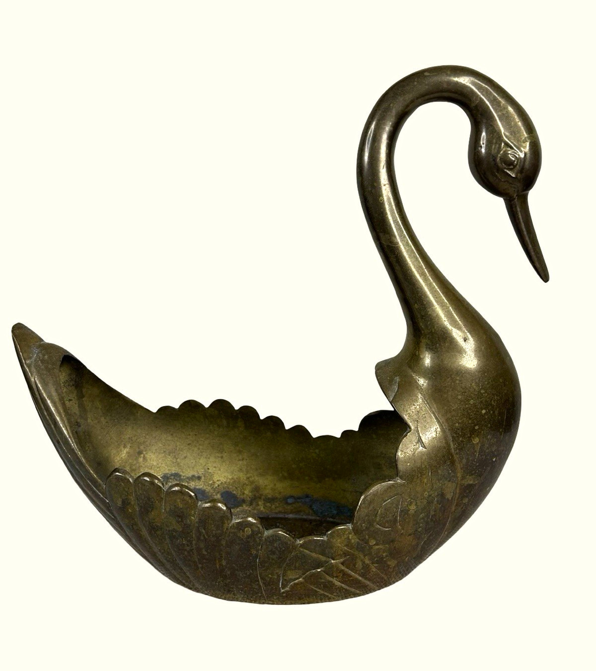 Vintage Large Brass Swan Planter Pot 11.25” x 10.75”