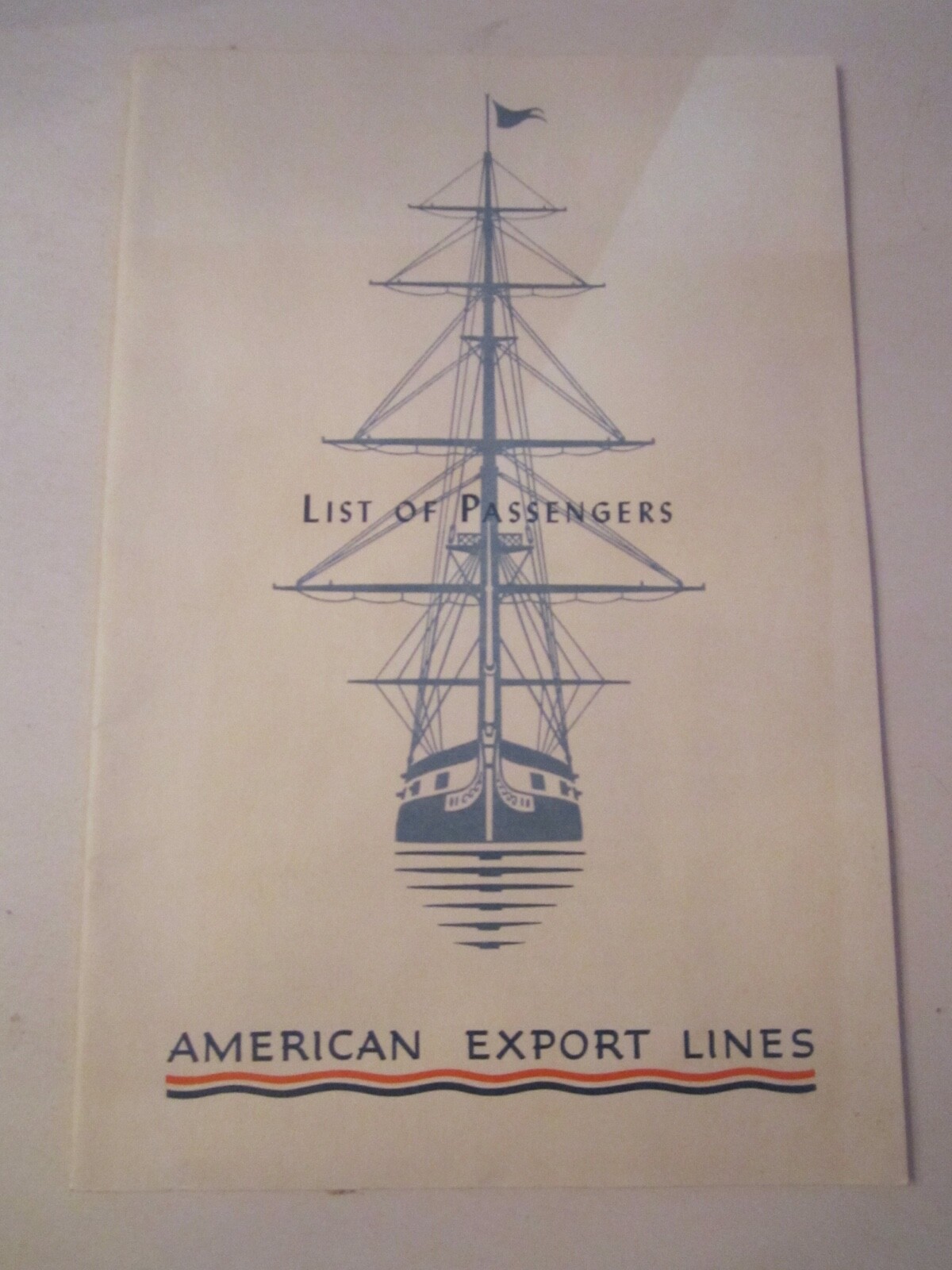 1958 S.S. CONSTITUTION AMERICAN EXPORT LINES LIST OF PASSENGERS BOOKLET - BBA-33