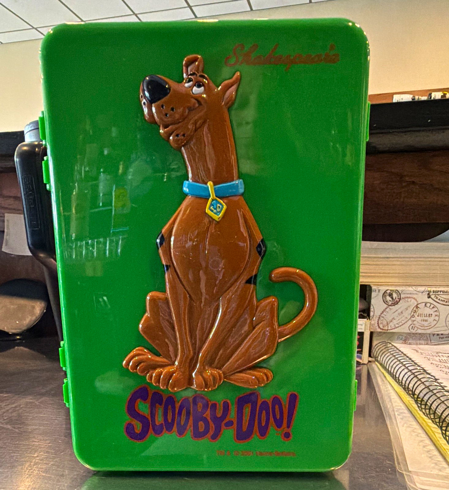 New Scooby-Doo Green Plastic Lunch Box Storage Box Carry Case w/ Handle