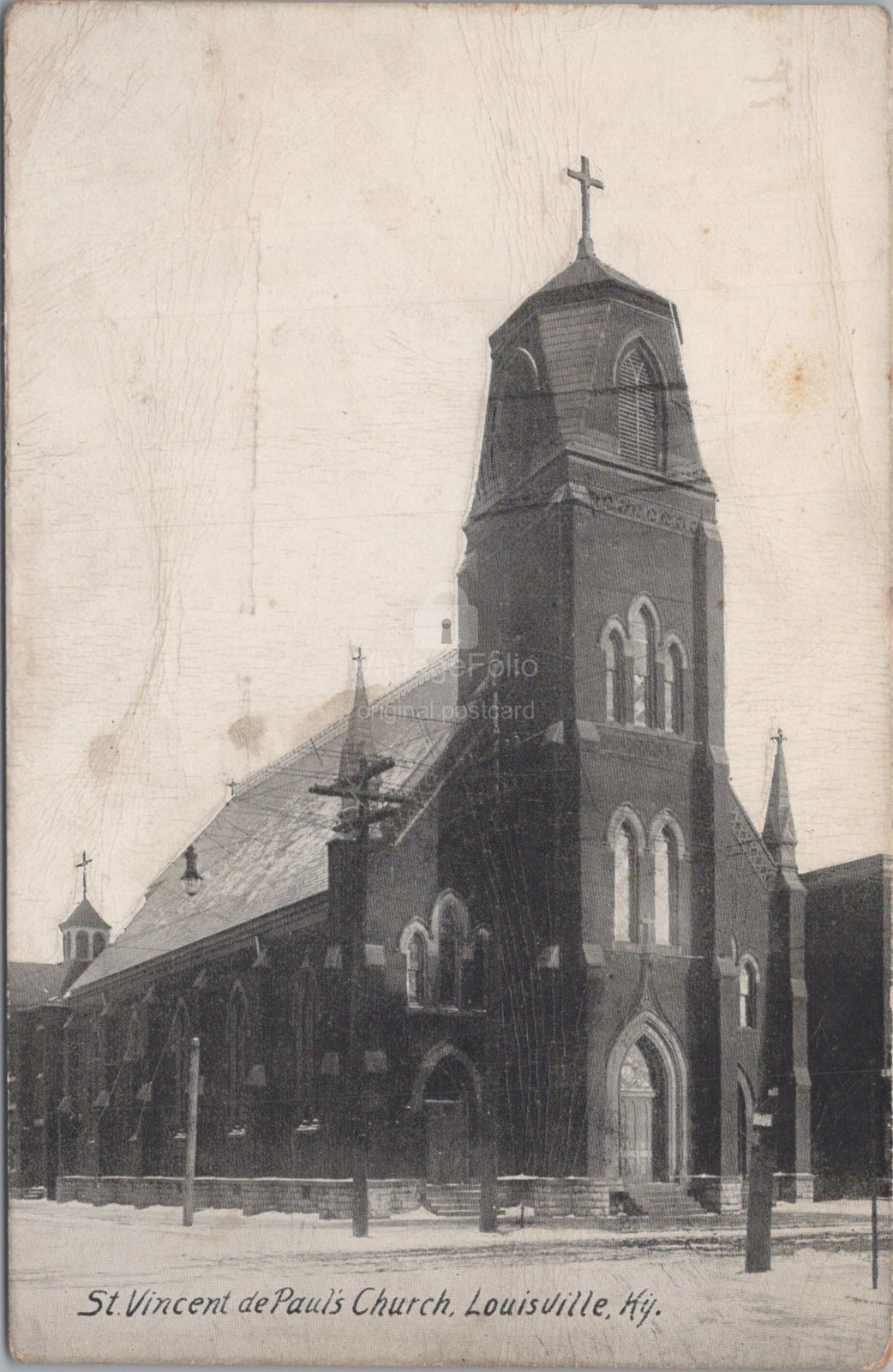 St Vincent de Pauls Catholic Church Louisville Kentucky KY RPPC 1900s Postcard