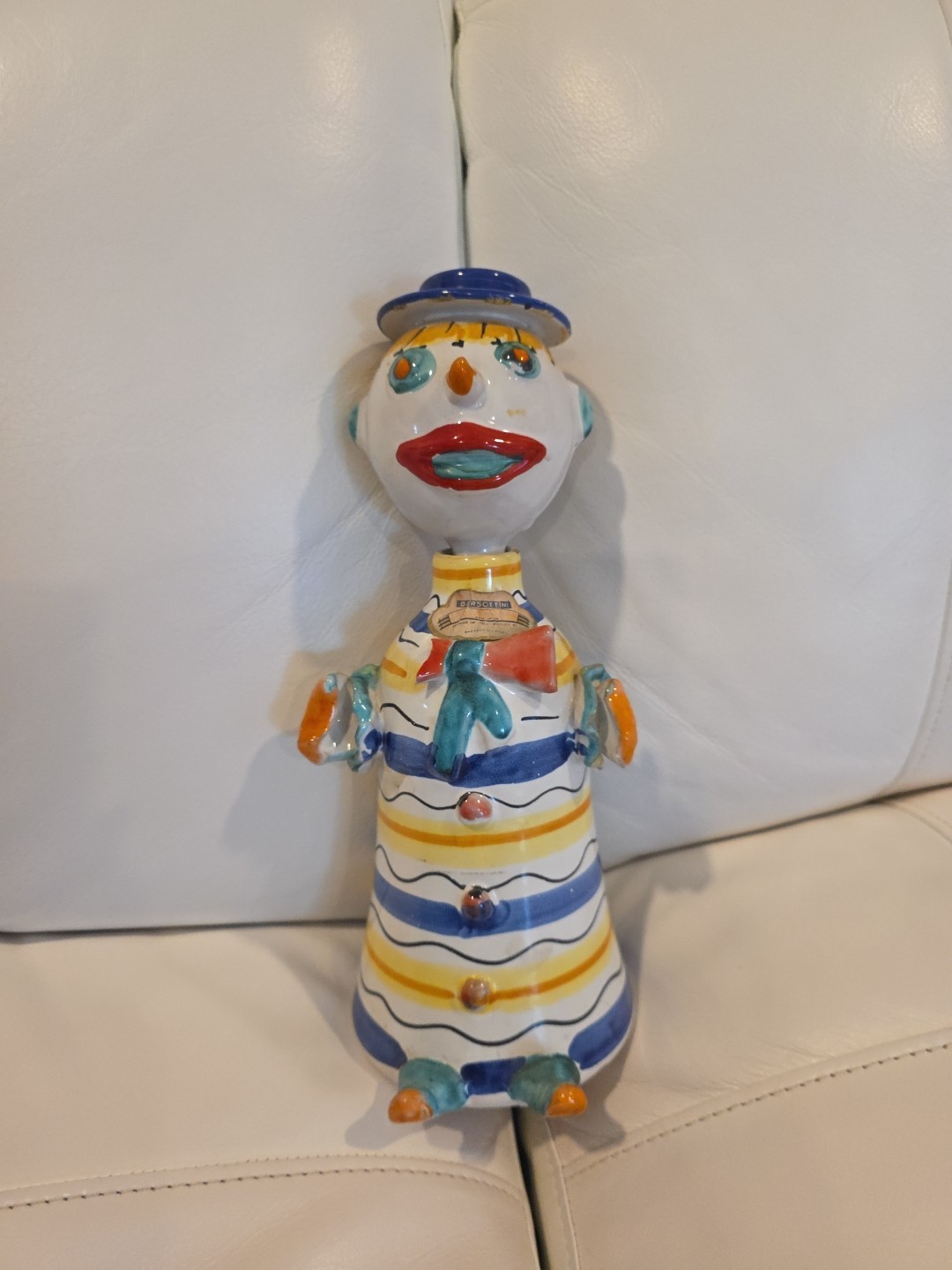 Barsotinni Vino Rosso Hand Painted  Italian  Ceramic Clown Decanter