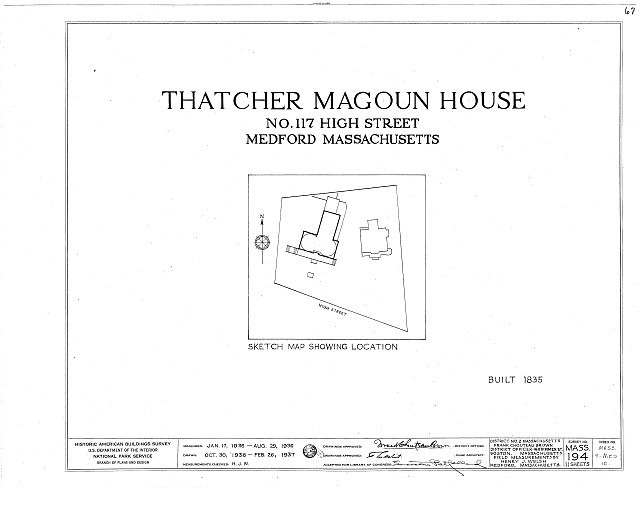 Medford Massachusetts Thatcher Magoun House 1835 HABS 117 High Street