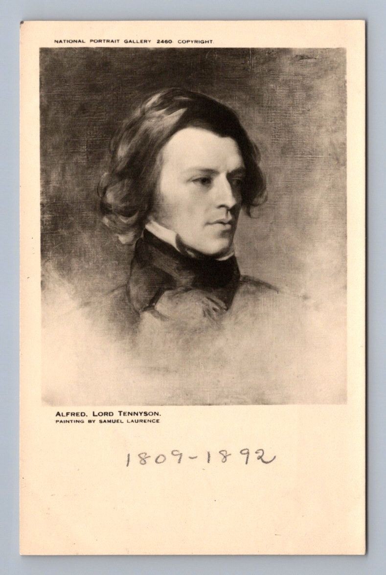 Antique England Poet Alfred Lord Tennyson Samuel Laurence Portrait