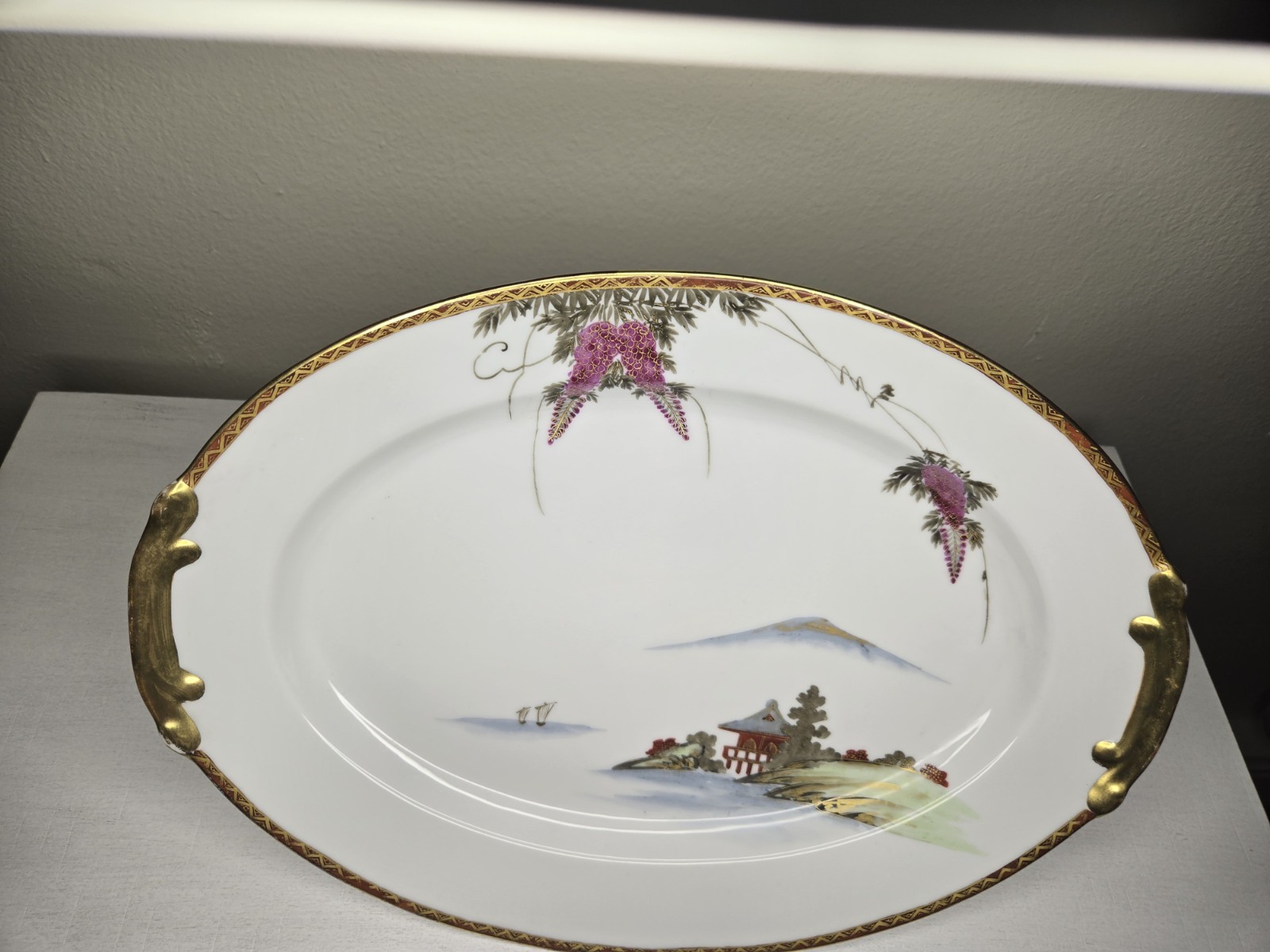 Vintage Japanese Kutani Porcelain Serving Platter