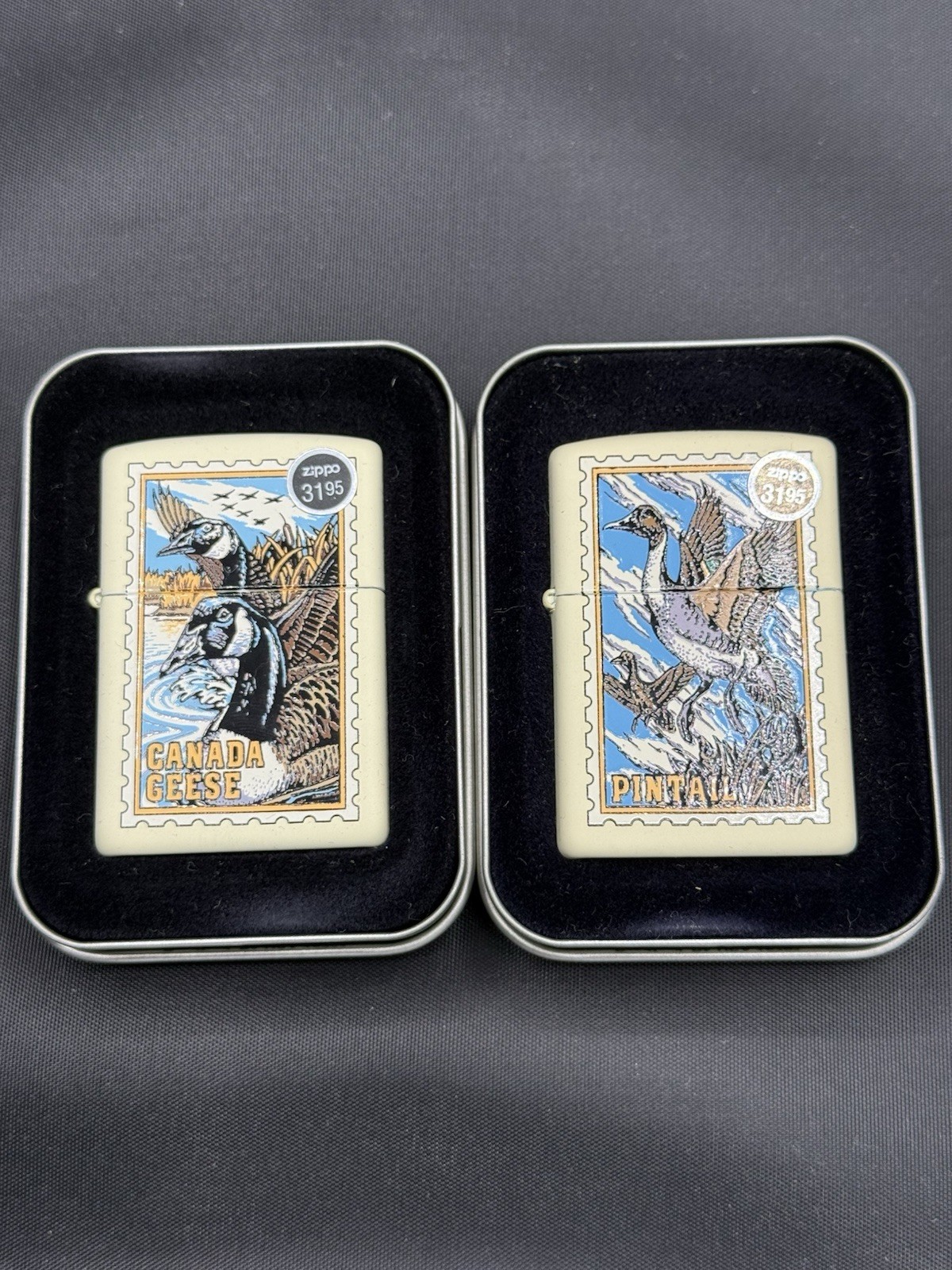 RARE ZIPPO UNFIRED 1998 CANADA GEESE  & PINTAIL DUCK SERIES LIGHTER SEALED NOS
