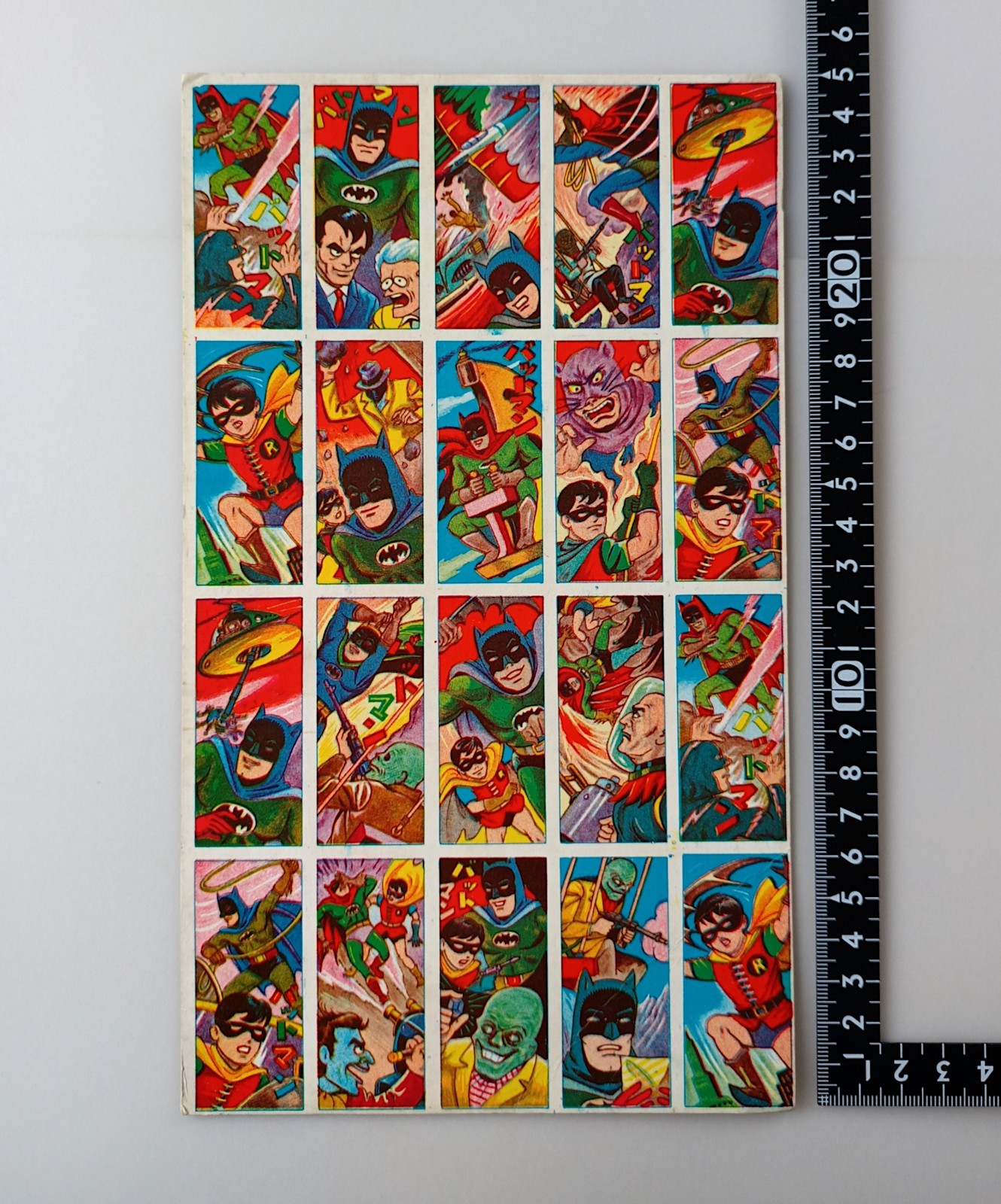 Batman Vintage Rare Menko Uncut sheet 5 x 4 Japanese Tracking