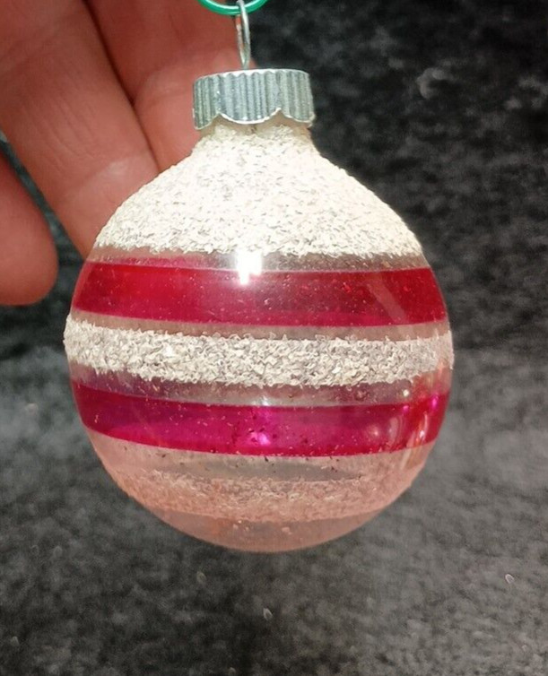 Vintage Shiny Brite White Mica Un Silvered Glass Christmas Ornament Vintage Shiny Brite White Mica Un Silvered Glass Christmas Ornament