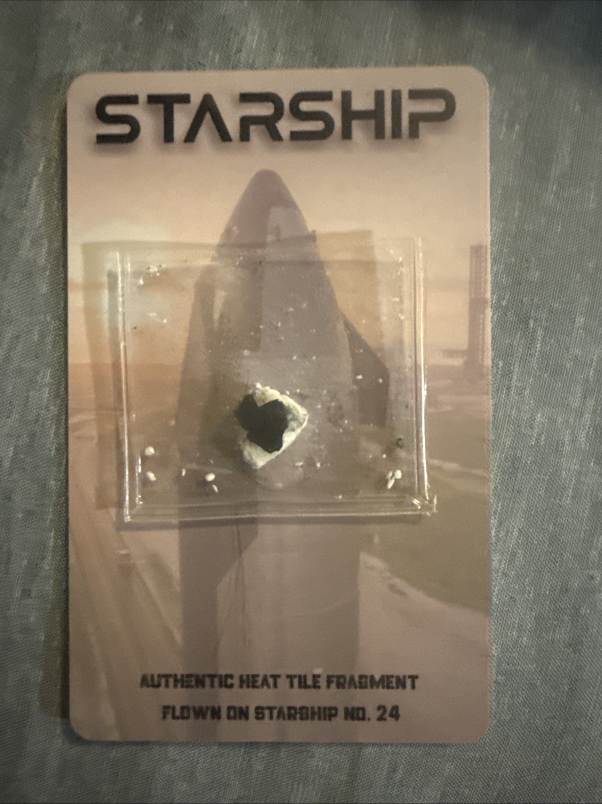 Starship Authentic Heat Tile Fragment Flown On Starship Number 24