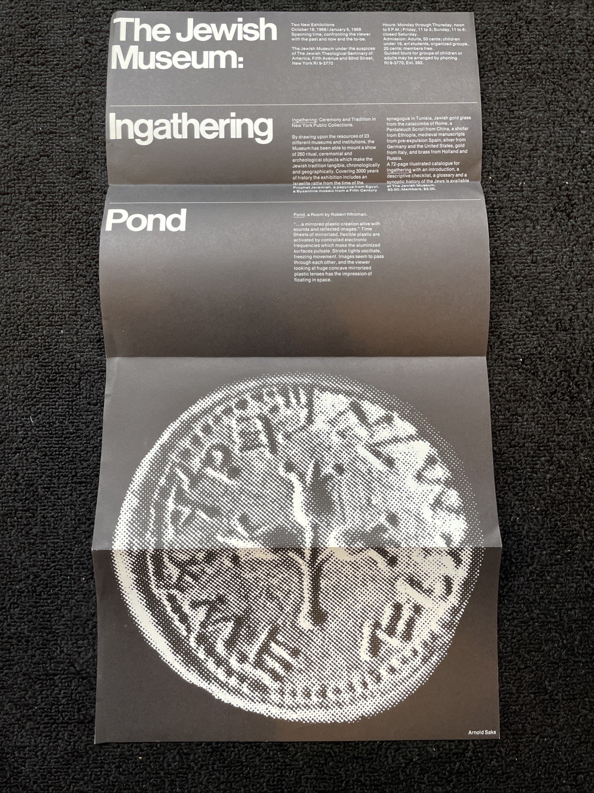 Vintage 1968/1969 RARE The Jewish Museum Exhibit Promotion Poster Ingathering NY