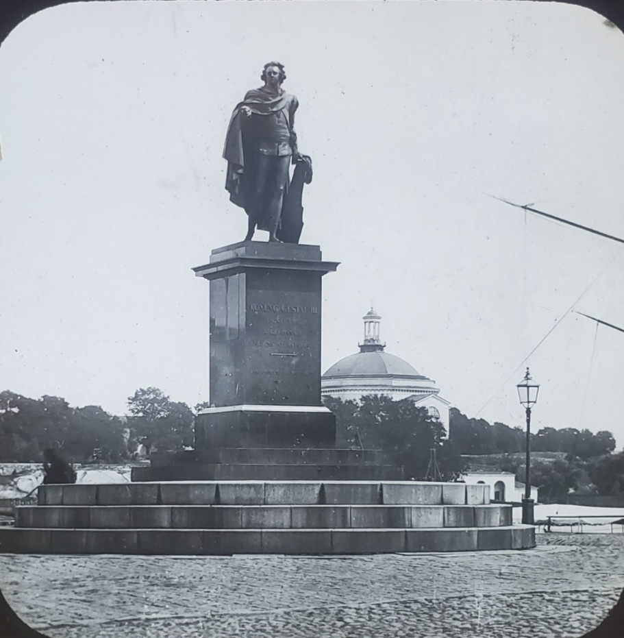 King Gustav III Monument, Stockholm, Sweden, c1890\'s Magic Lantern Glass Slide