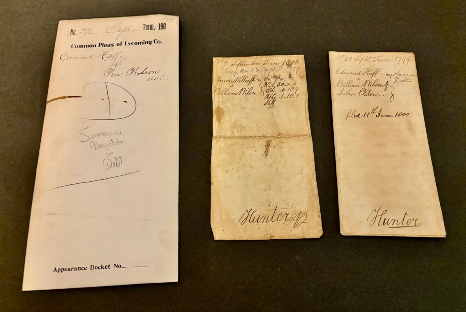 1799 Williamsport PA Pennsylvania LAWSUIT CASE Court Document HUFF vs WILSON