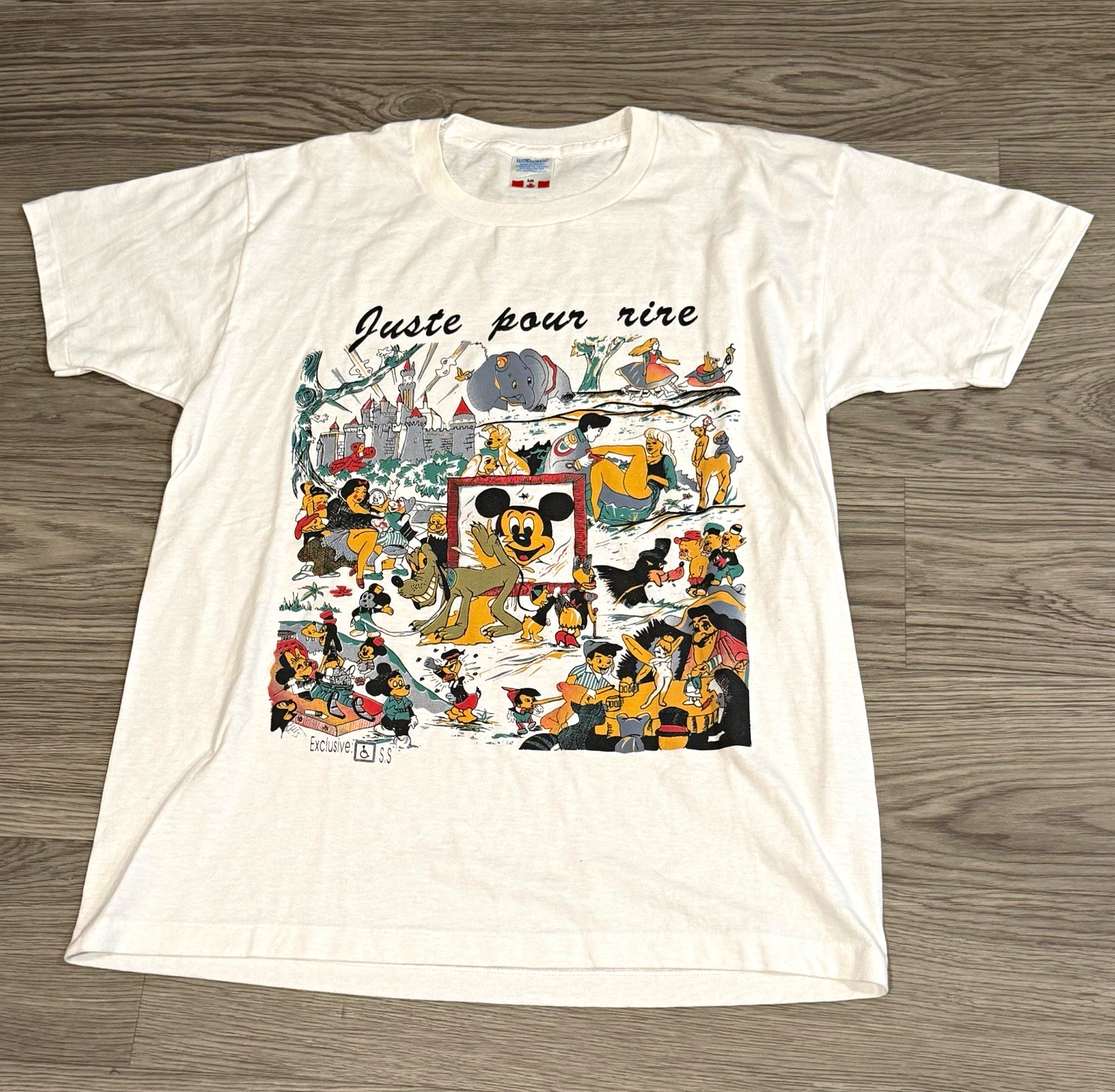 Vtg 90s Juste Pour Rire Disney Parody Bootleg Shirt  Montreal Comedy Festival