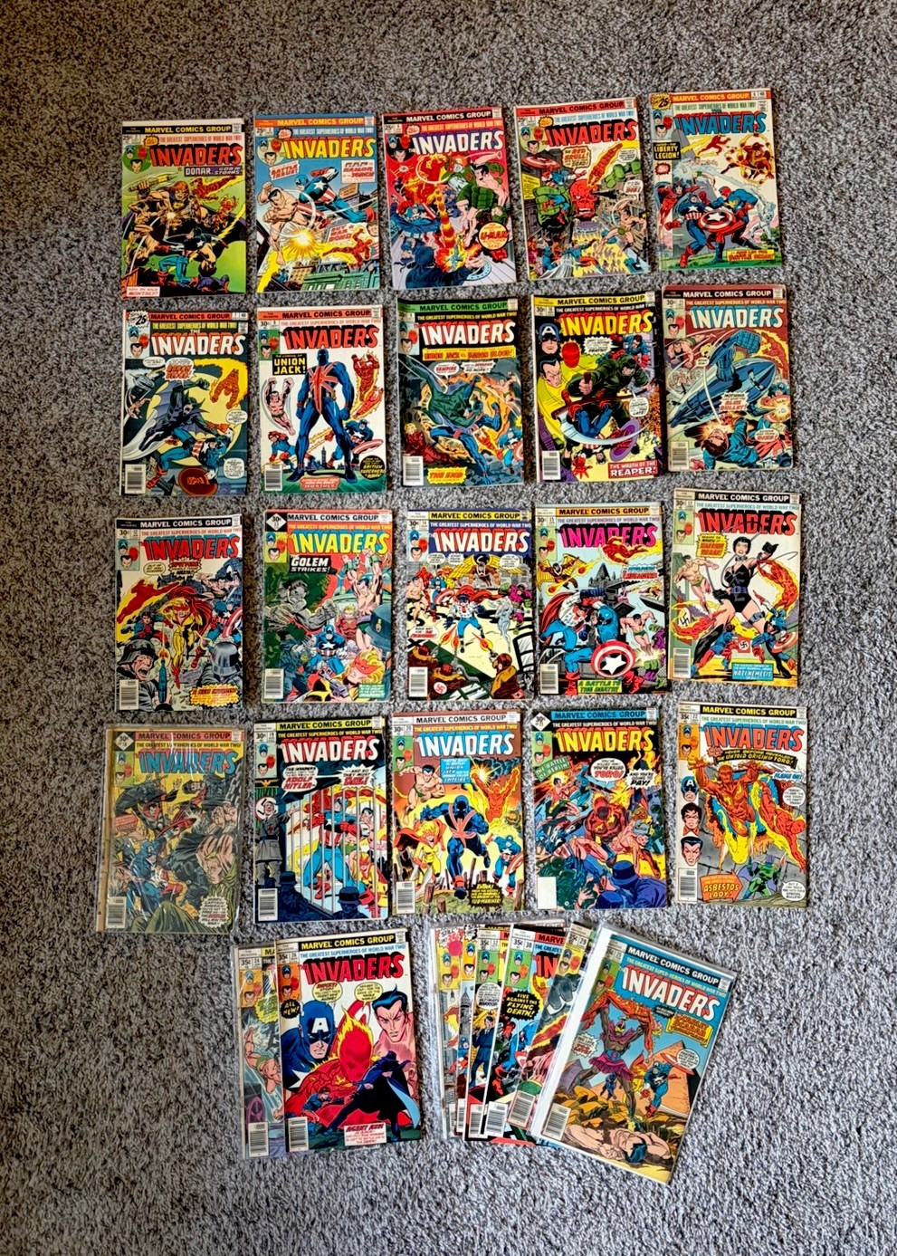 Marvel Comics The Invaders Bronze Age Lot of (28) Massive Run All Different #2-8