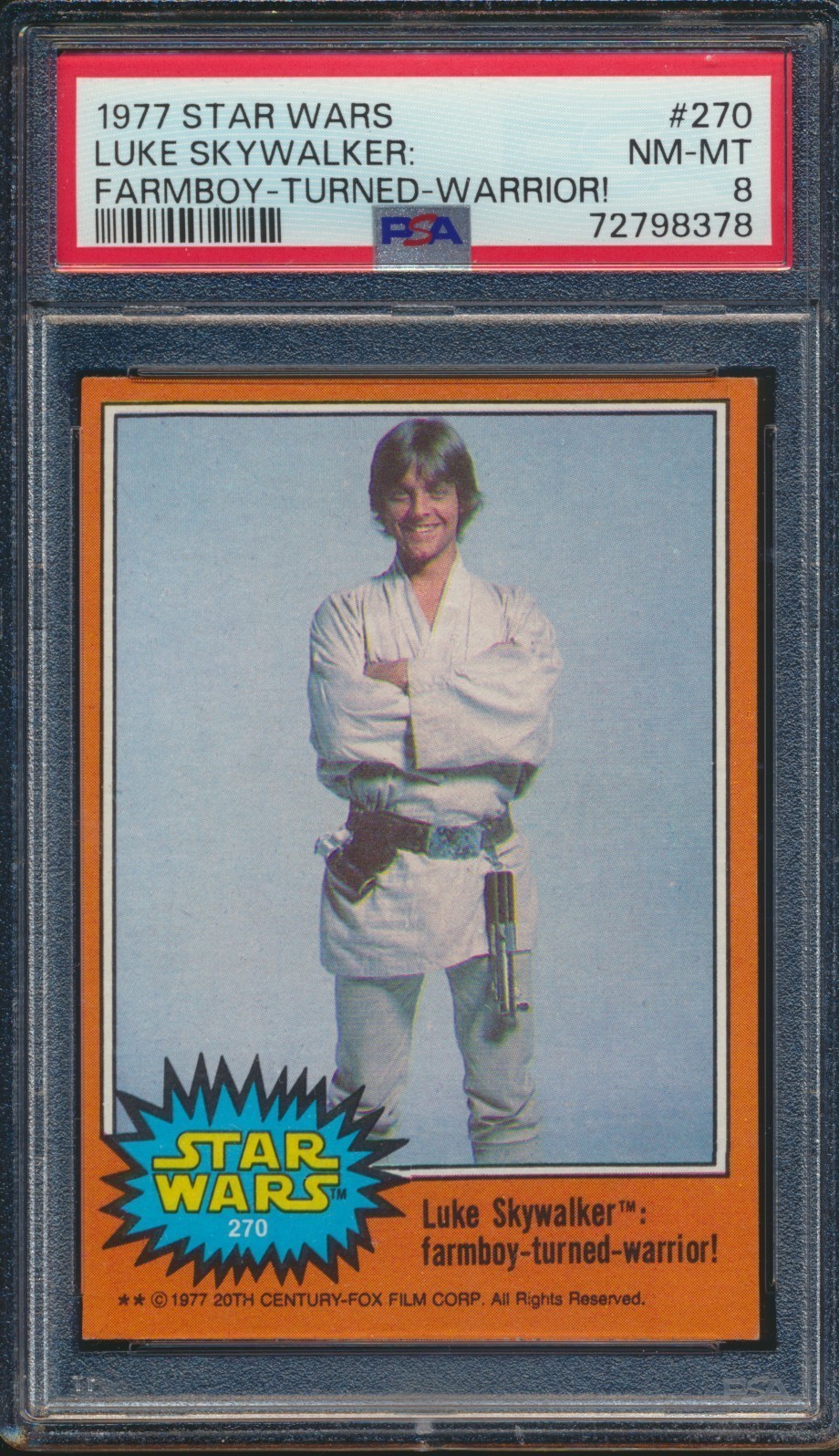 1977 TOPPS STAR WARS SERIES 5 #270 LUKE SKYWALKER FARMBOY PSA 8 NM-MT
