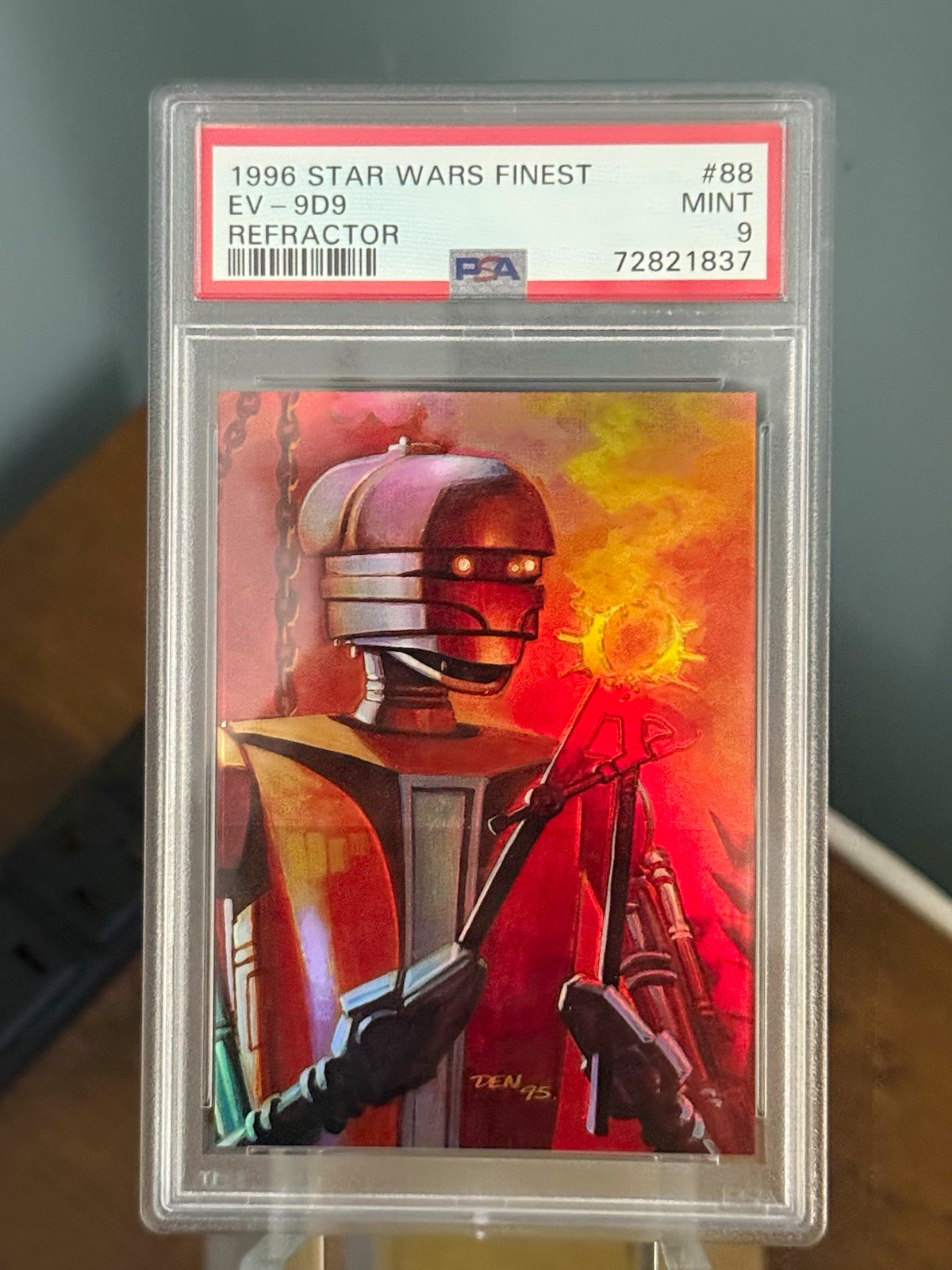 Topps 1996 Star Wars Finest EV-9D9 Refractor #88 PSA 9 Cert 72821837