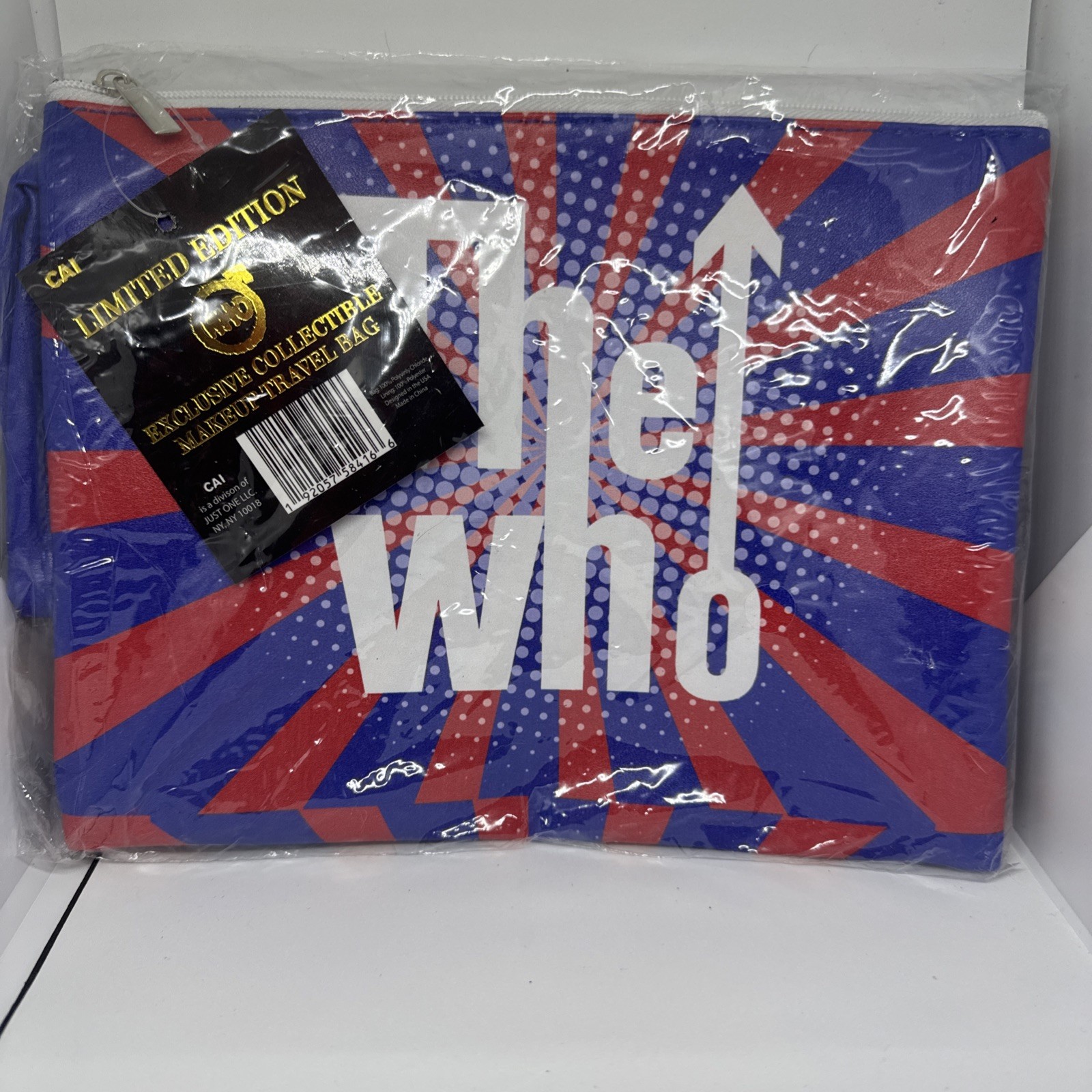 THE WHO LIMITED EDITION TRAVEL COSMETIC BAG - NEW / UNUSED Red/wht/Blue