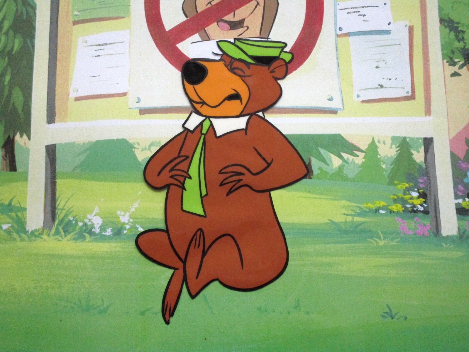 1960\'s YOGI BEAR hat tie park billboard HANNA-BARBERA ORIGINAL PRODUCTION CEL