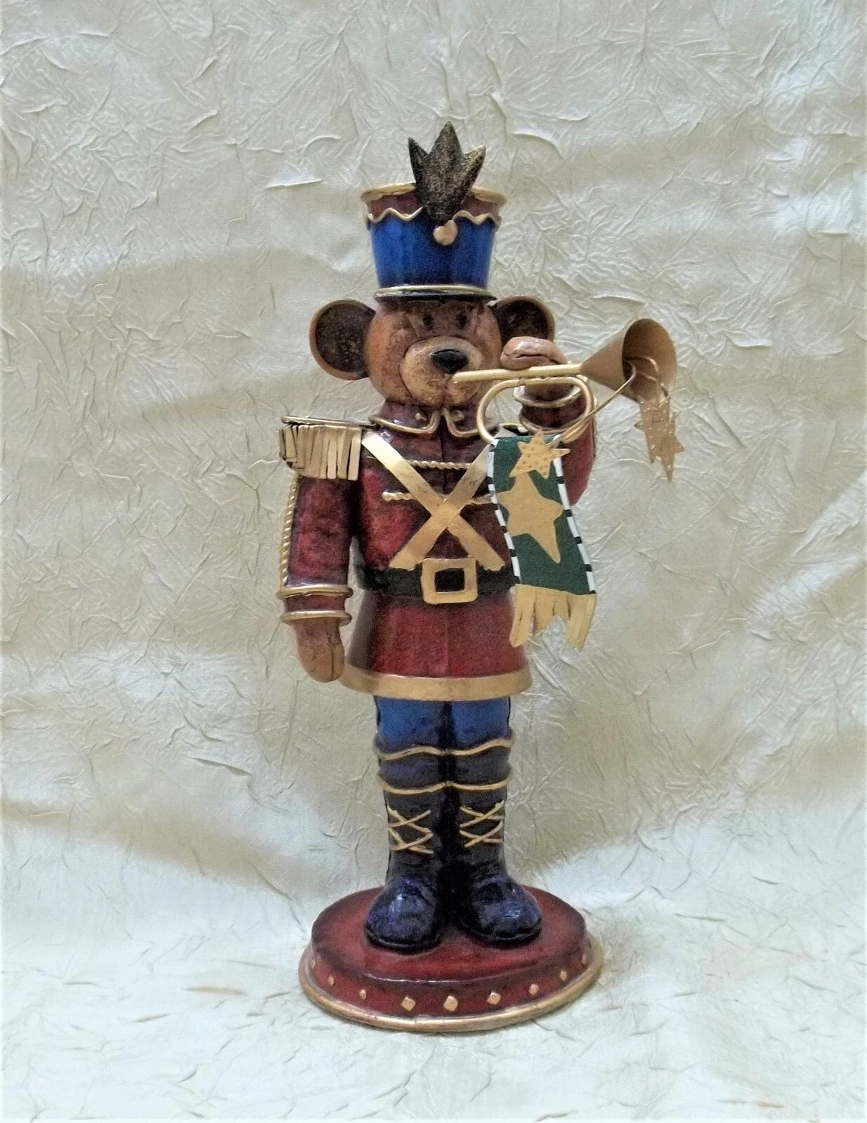 Bear with Trumpet Christmas Soldier Moving Figurine Holiday Heavy Resin Base Bear with Trumpet Christmas Soldier Moving Figurine Holiday Heavy Resin Base