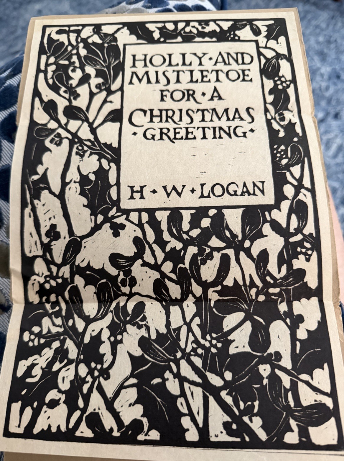 1911 Joseph Bolden - H W Logan Christmas Meyersdale PA Palmyra NJ - Wood Block 1911 Joseph Bolden - H W Logan Christmas Meyersdale PA Palmyra NJ - Wood Block