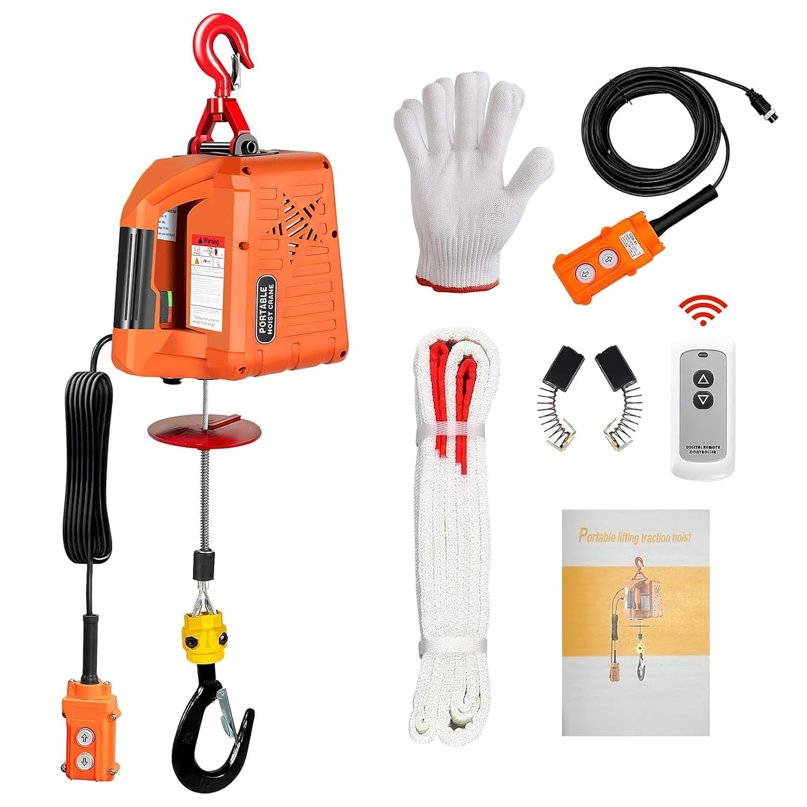 3 in 1 Electric Hoist Winch,2200 lbs Manual/Wired/Wireless Remote