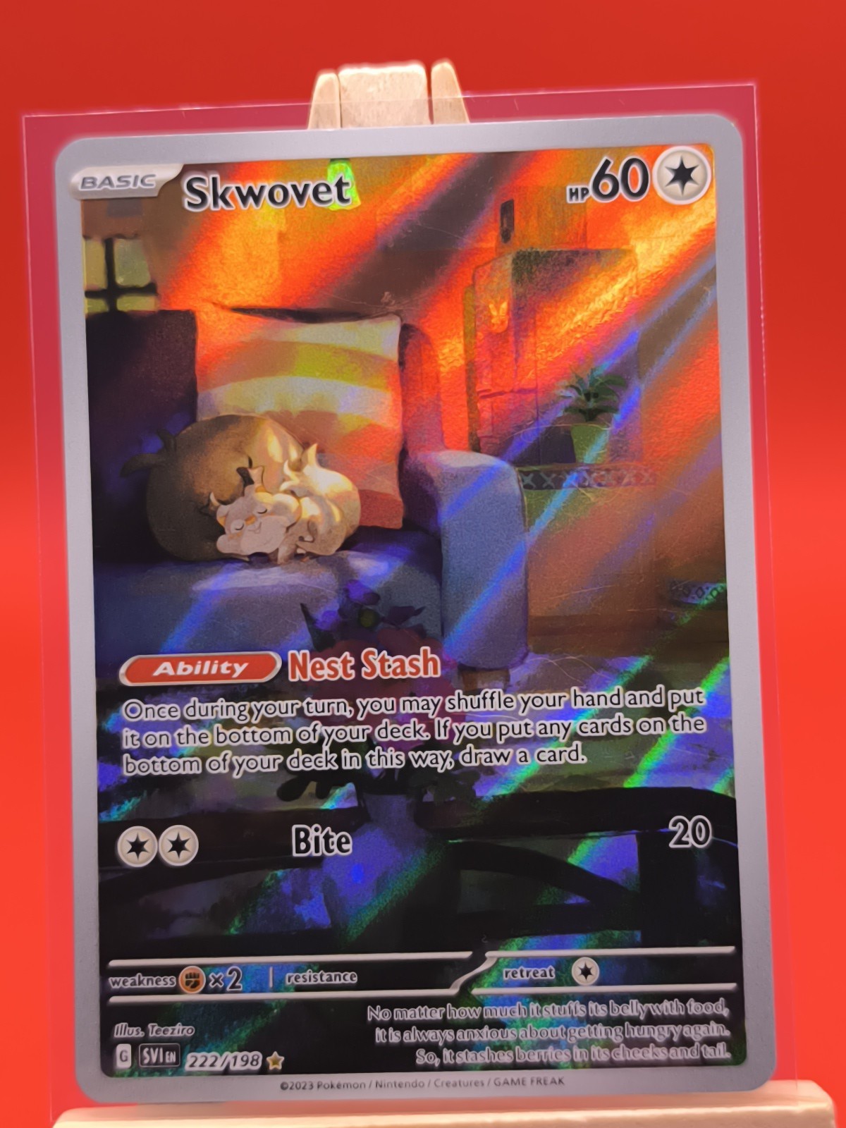 Skwovet 222/198 Scarlet & Violet Illustration Rare Holo Pokemon Card