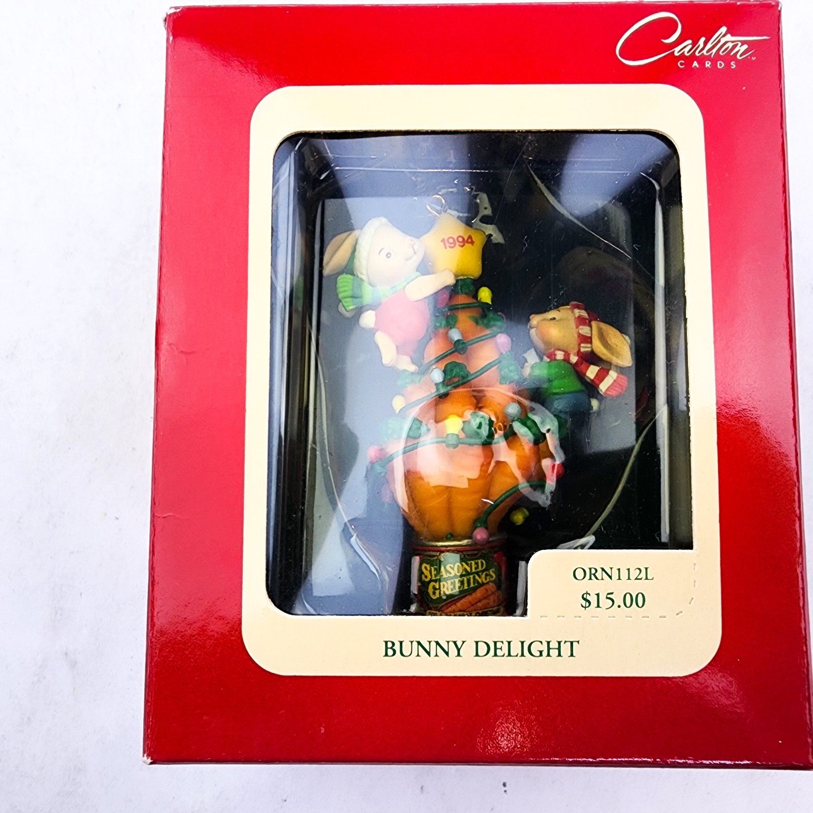 Carlton Cards Bunny Delight Christmas Ornament  Heirloom Collection 1994