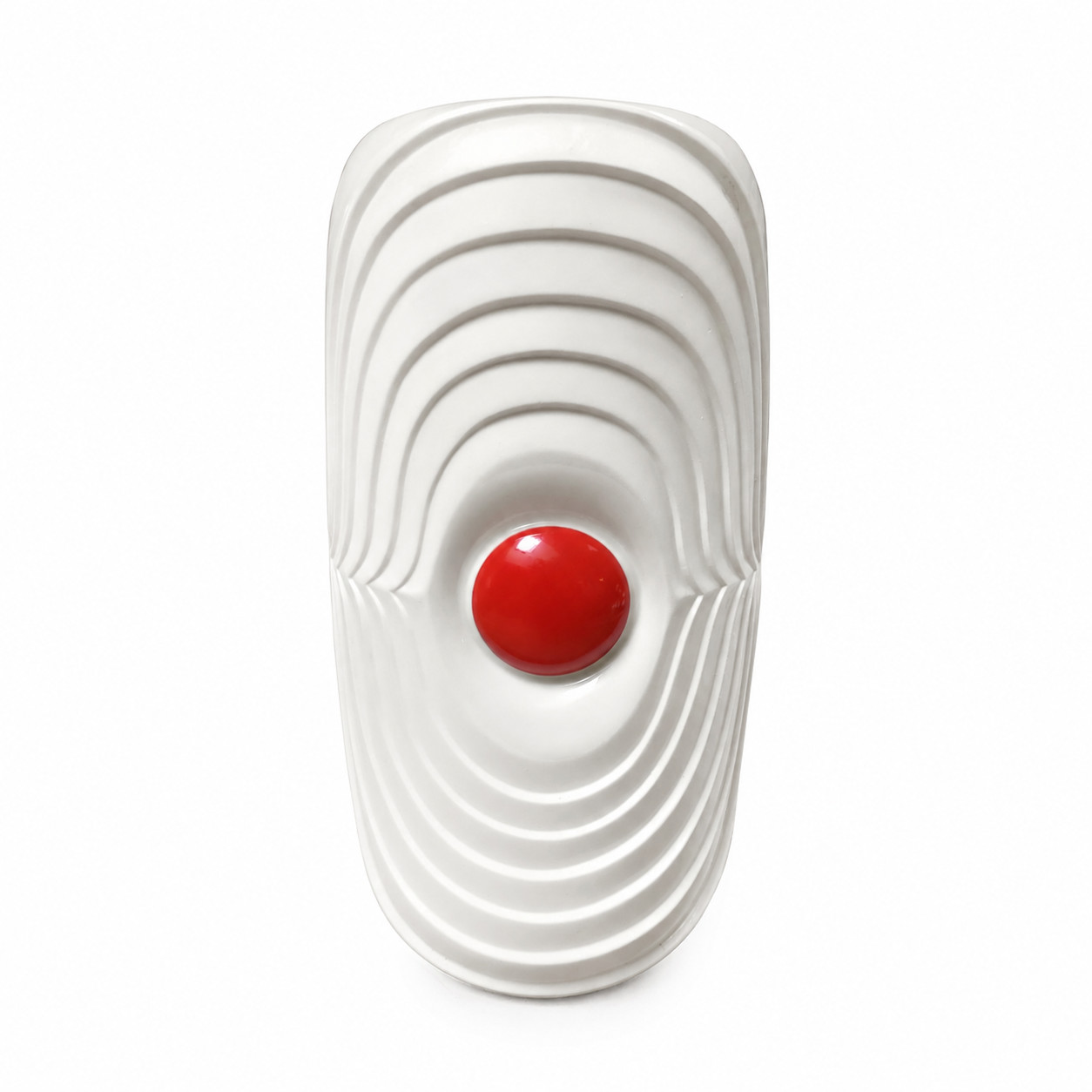 Vintage KPM Bavaria Op Art White Porcelain Vase with Red Sphere, West Germany