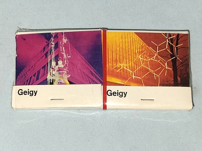 4 Packs Vintage Geigy Pharmaceuticals Matchbooks Sealed Rare