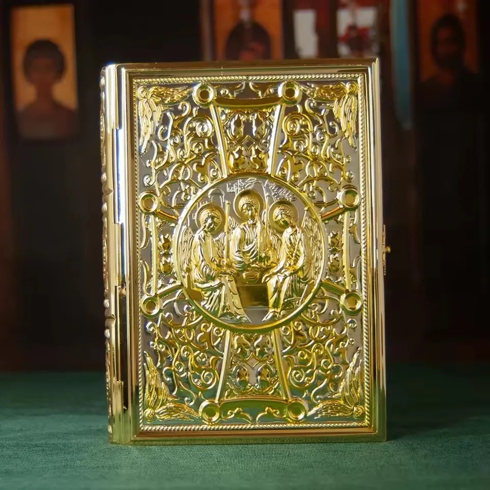 Orthodox Gospel Book Cover Golden Enamel Church Liturgy Home Altar Prayer Gifts