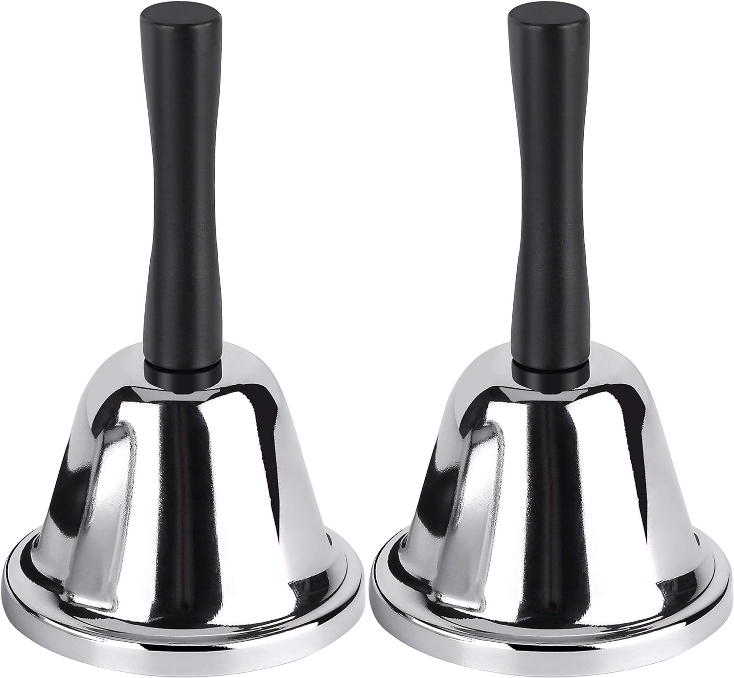 Loud Hand Bell, 2 Pack Silver Steel Hand Bells for Adults, Dinner Bells for insi Loud Hand Bell, 2 Pack Silver Steel Hand Bells for Adults, Dinner Bells for insi