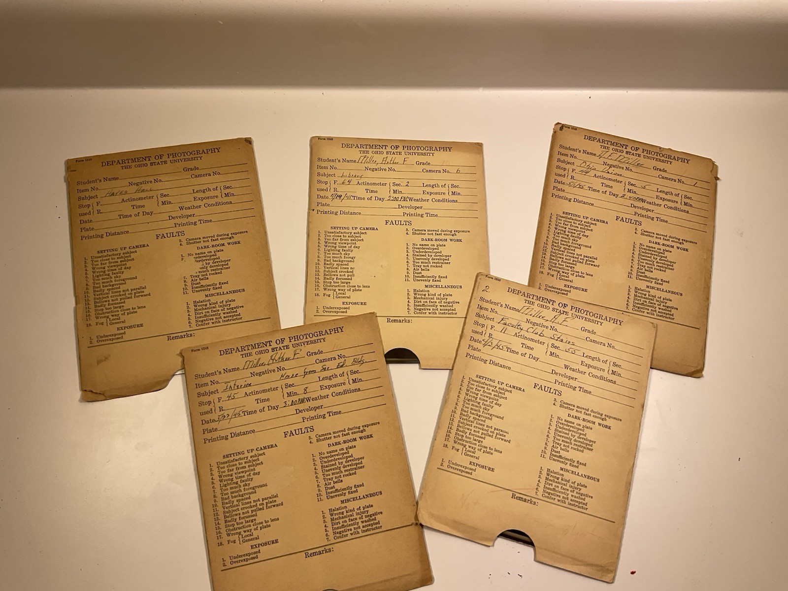 5 Antique Glass Photo Negatives-OHIO STATE University -Dept. of Photography 1945 5 Antique Glass Photo Negatives-OHIO STATE University -Dept. of Photography 1945