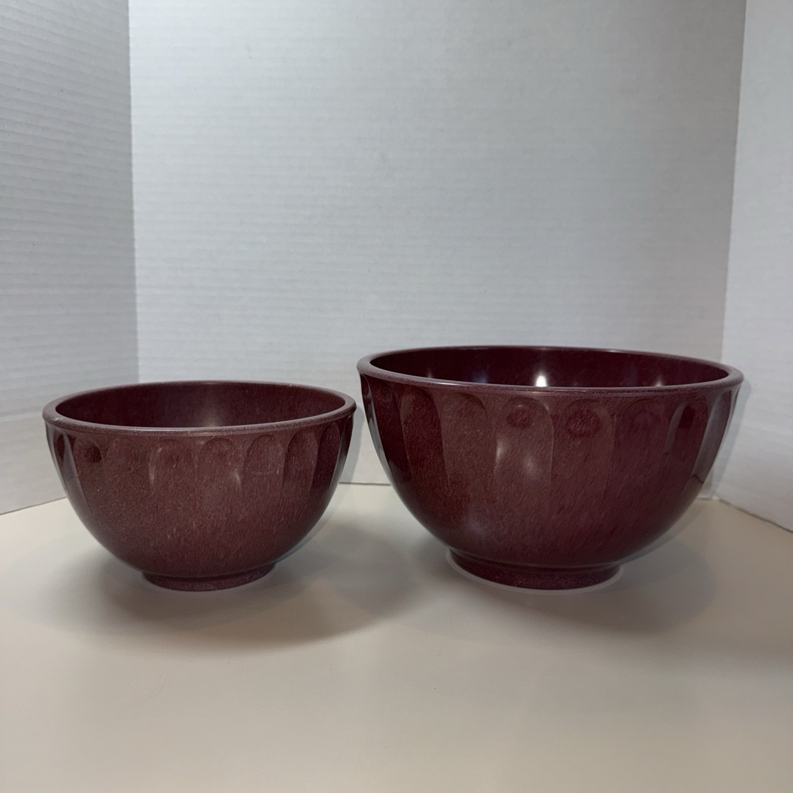 2 Boonton Ware Melmac Thumbprint Mixing Bowls Confetti Pink Rasberry 511C 511A