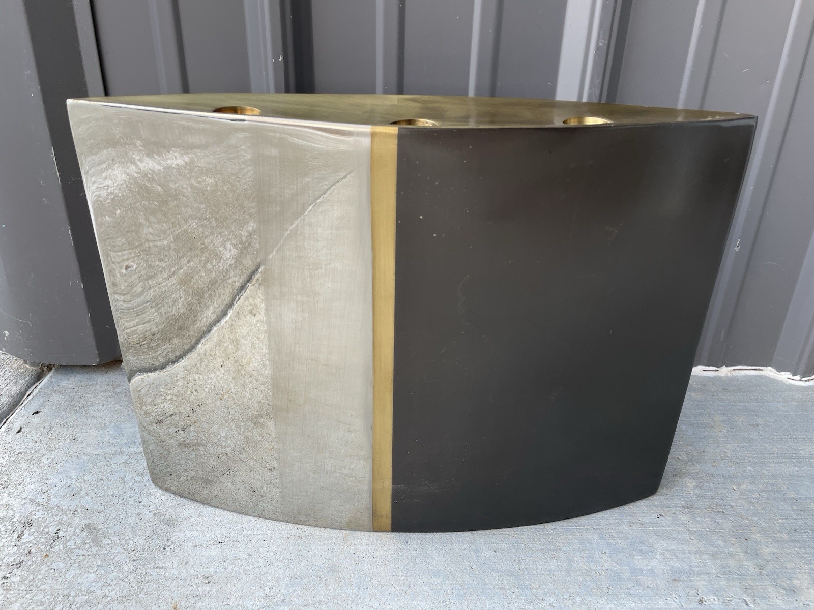 Vintage 1980s Michael Aram 3 Tone Brass Candle Holder Stand NL Vintage 1980s Michael Aram 3 Tone Brass Candle Holder Stand NL