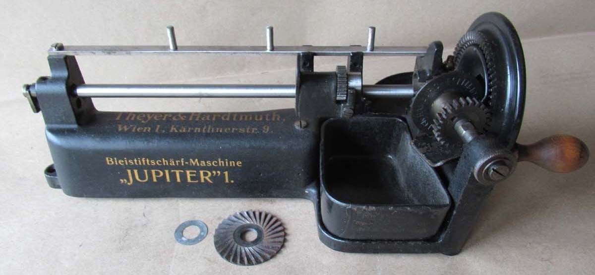 ANTIQUE GERMAN TABLE PENCIL SHARPENER POINTER GUHL & HARBECK JUPITER 1 TRAY