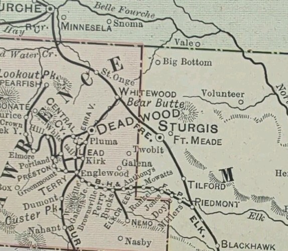 Vintage 1901 SOUTH DAKOTA Map 22