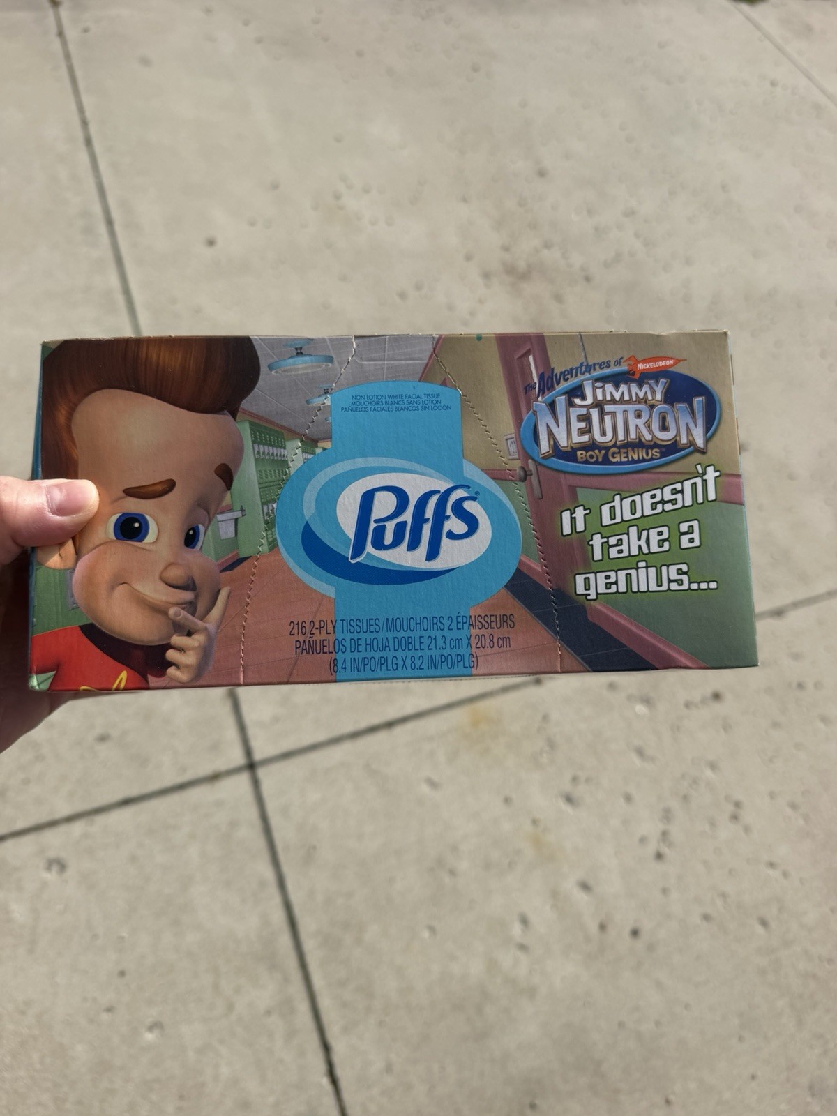VTG 2005 Puffs Nickelodeon Jimmy Neutron 2-ply Tissue Box 216 White Tissues NOS VTG 2005 Puffs Nickelodeon Jimmy Neutron 2-ply Tissue Box 216 White Tissues NOS