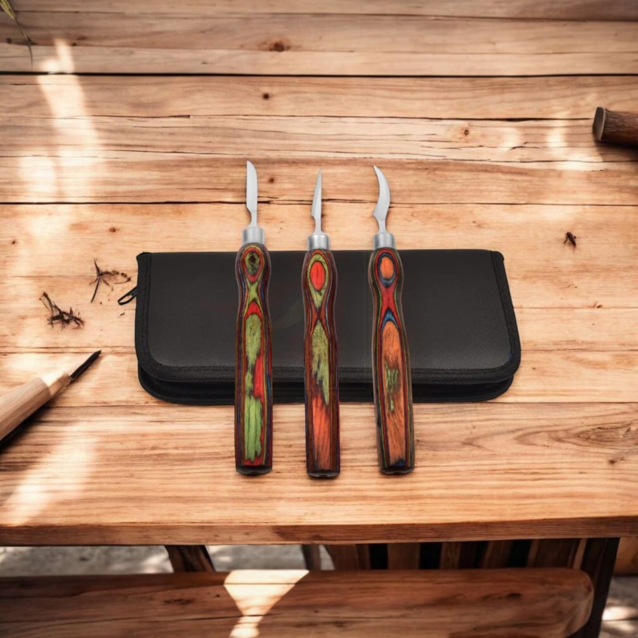 3PCS Wood Carving Knife Set Whittling Tools Spoon Carving Craft Woodworking