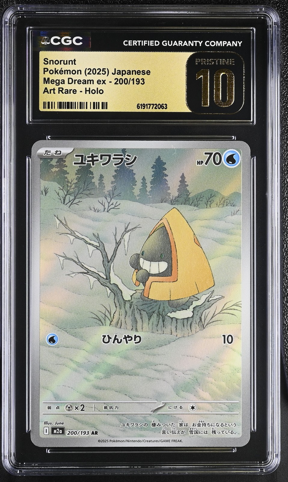 CGC 10 Snorunt 200/193 Art Rare Holo Mega Dream EX Pokemon Japanese Pristine PSA