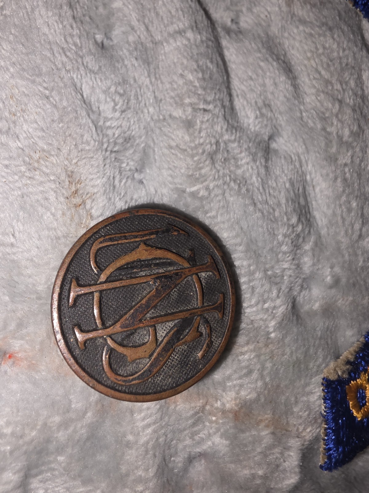 ANTIQUE CIRCA WWl ERA 1917 U.S. NATIONAL GUARD COPPER & BRASS PINBACK