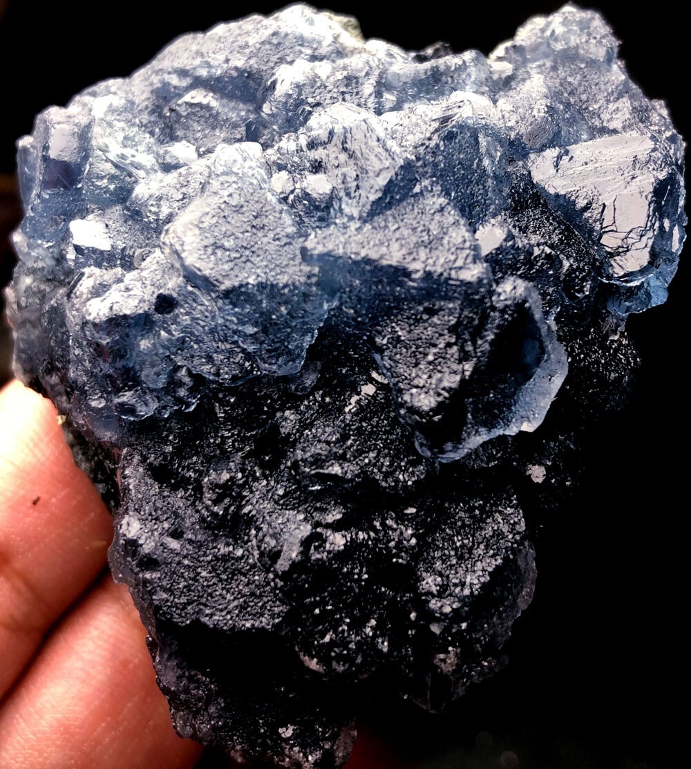 161g 1PC NATURAL Fantastic Cubic BLUE FLUORITE QUARTZ Crystal Specimen r643