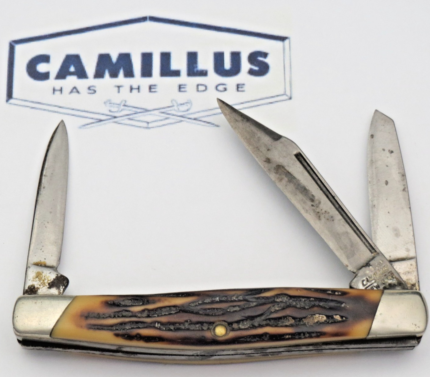 Vintage 1970\'s to 1980’s CAMILLUS Small Stock Knife - Carbon Steel Blades - Used